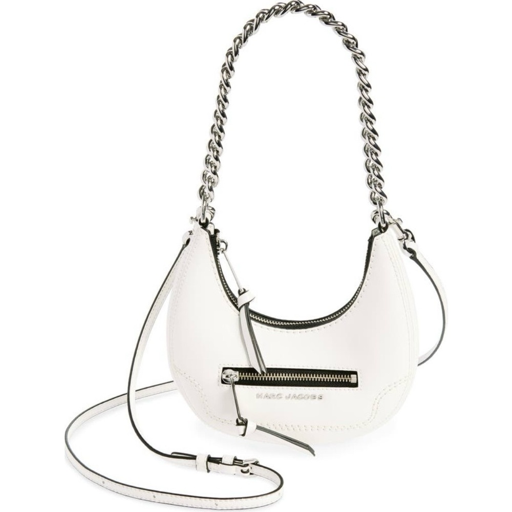 Price Firm - MARC JACOBS Leather Crescent Bag - Cotton White